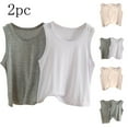 thumbnail image 4 of ShiShine 2Pcs Toddler Boys Girls Cotton Tank Tops Soft Crewneck Undershirts Summer Solid Color Sleeveless Vests Size 3-14T, 4 of 4
