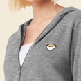 thumbnail image 5 of Dalix Cappuccino Embroidered Fleece Cropped Zip Hoodie Cold Fall Winter Womens in Athletic Heather L Large, 5 of 5