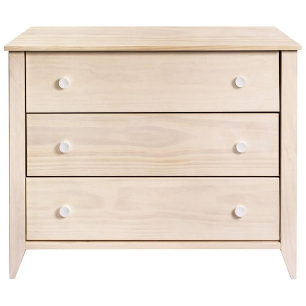 Pemberly Row Wood 3-Drawer Dresser with Removable Changing Tray in Natural