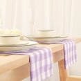 thumbnail image 3 of PurpleEssences Gingham Check Cloth Napkins Set of 10, 18x18 inches  - Lavender and White, 3 of 5