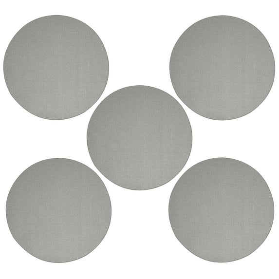 Furnish My Place Abstract Contemporary Striped Pattern Modern Plush Two Tone High Low Pattern Rug Carpet, Pet-Friendly Carpet, Made in USA - Iconic Grey, 18" Round - Set of 5