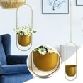 thumbnail image 2 of Metal Hanging Planters, Modern Plant Hanger with Flower Pot, Plant Holder In Oval Shape, Small Wall and Ceiling Planter for Indoor Plants, Home Décor, 2 of 9