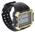 thumbnail image 2 of Sports Watch, Dual Time Electronic Wrist Watch Waterproof Night Light  For Men For Daily Use Black Gold, 2 of 8