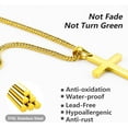 thumbnail image 6 of Cross Necklace for Men,Rope Chain Gold/Silver Stainless Steel Pendant Jewelry Gift, 18-26 Inch, 6 of 7