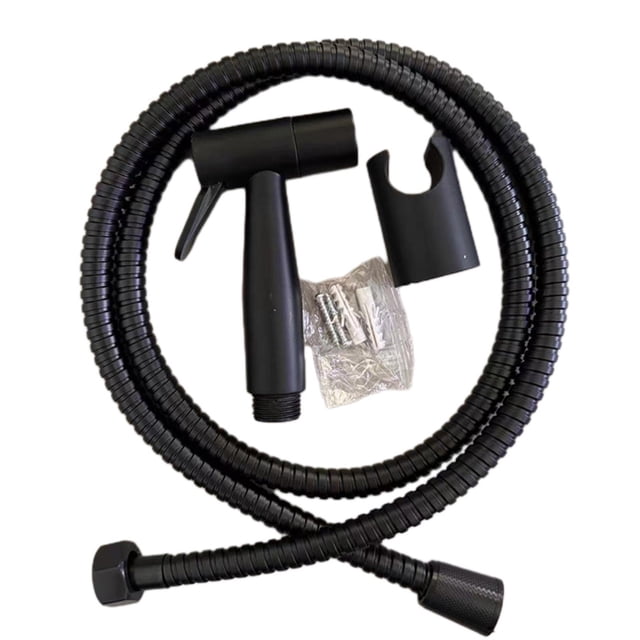 Ensemble de Tuyau de Douche de Bidet Noir Hygiénique pour Pomme de Douche de Toilette