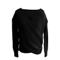 thumbnail image 6 of Women's Casual Knit Sweater Long Sleeve Solid Color V-Neck Criss Cross Shirts Fall Winter Stretchy Comfy Business Work Tops, 6 of 6