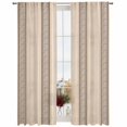 thumbnail image 2 of Sheer Curtains 96 Inches Long, Brown Beige Striped Light Filtering Window Curtains for Living Room, Boho Ethnic Modern Abstract Art Rod Pocket Voile Sheer Curtain Drapes, 52"W x 96"L, 2 Panels, 2 of 8