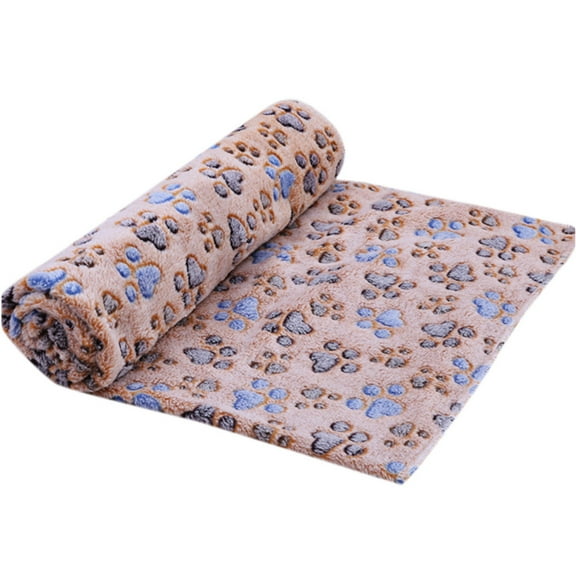 EARKITY Dog Blankets, Soft Fluffy Fleece Pet Blanket, Warm Sleep Mat Paw Print Design, Puppy Kitten Throw Blanket Doggy Mat, Pet Soft Blankets for Dogs, Fluffy Cats Dogs Blankets, Super Soft