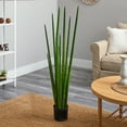 thumbnail image 3 of Nearly Natural 4' Green Sansevieria Artificial Plant in Plastic Pot, 3 of 4