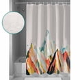 thumbnail image 3 of Extra Long Shower Curtain 72x84 Inch, Mountains Grey Shower Curtain Waterproof Bathroom Decor Coloured Multi Abstract Modern Painting Fabric Bath Curtain Set Accessories with Hooks, 3 of 6