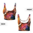 thumbnail image 5 of Haiem Oil Paintings of Elephants Pattern Womens Sports Bra - U Neck Padded Low Impact Yoga Bra Workout Crop Top Gym Moisture-Wicking Workout Vest -Medium, 5 of 9