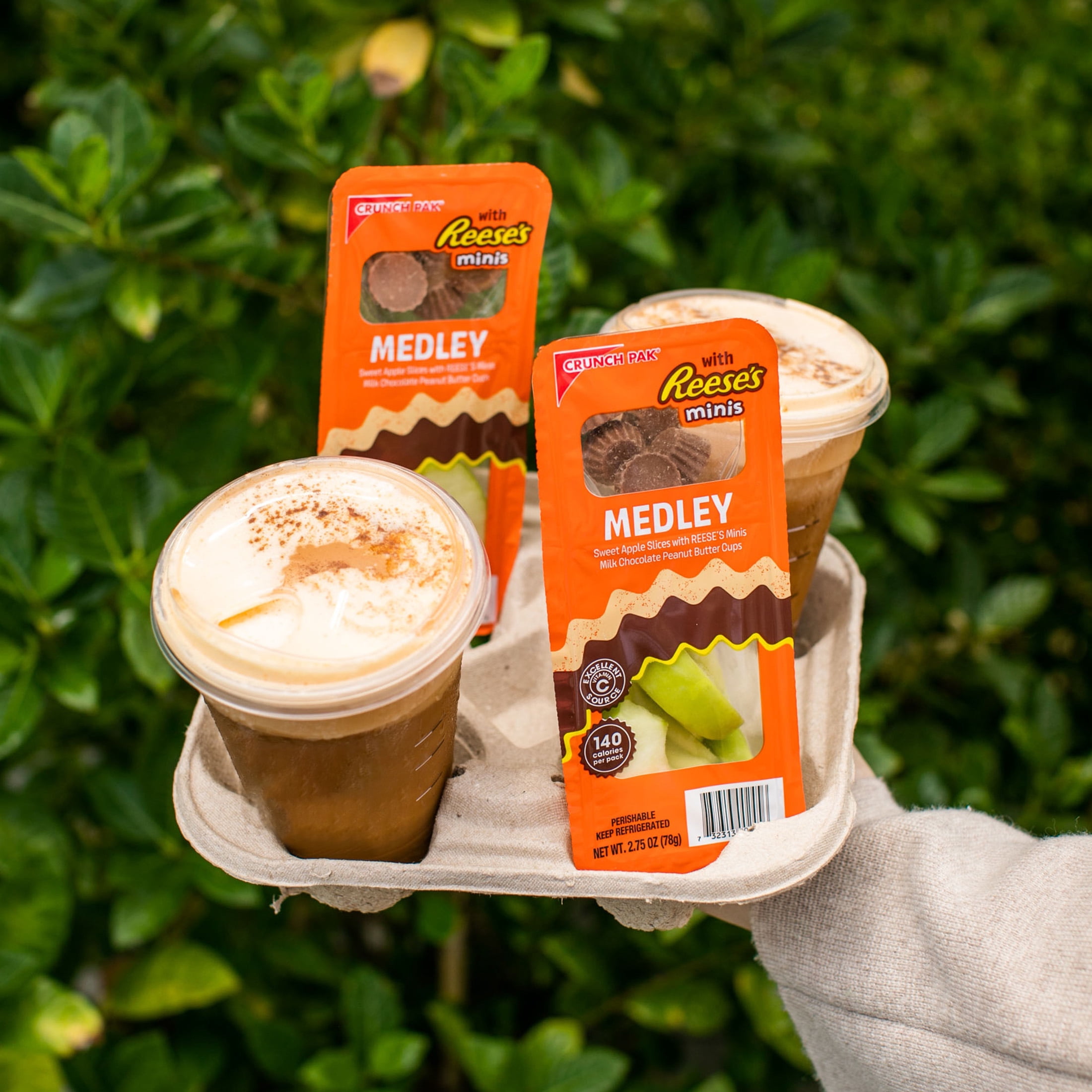 Crunch Pak Snack Medley with Fresh Sweet Apples and Reese's Mini Peanut Butter Cups, 2.75oz Tray