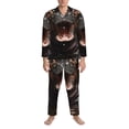 thumbnail image 3 of Fotbe Playful Baby Hippo Splash Pijama de Hombre con Estampado de Manga Larga, Conjunto de 2 Piezas, Ropa de Dormir Suave y Cómoda con Bolsillos-Large, 3 of 7