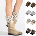 thumbnail image 5 of Visland Women Boots Socks, Fashion Casual Leopard Print Soft Cozy Fluffy Crochet Knitted Autumn Winter Short Leg Warmers Boot Cuffs Toppers Socks for Outdoor Daily Wear, 5 of 8