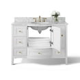 thumbnail image 5 of Ancerre Designs Lauren 48" Wood Bathroom Vanity Set with Gold Hardware in White, 5 of 6