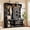 Black, variant on iPormis 70“ Large Hall Tree with Bench and Adjustable Storage Shelves, 6-in-1 Farmhouse Entryway Bench w/Coat Rack, Top Storage, Small Shelves for Entryway, Living Room, Led Lights, Rustic Brown