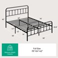 thumbnail image 2 of Novilla Metal Bed Frame Queen Size - Modern Minimalist Victorian Style with Headboard, 2 of 8