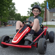 Joyracer 24V 14Ah Kids Electric Go Kart with Remote Control, 3 Speed Modes 5–10 MPH, 2 * 200W Motors, Metal Frame Ride on Toys Drift Kart for Big Kids, Music & Bluetooth, Black