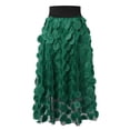 thumbnail image 5 of HNMKIU Women's Retro High Waist A Line Midi Skirt with 3D Polka Dot Yarn Design Half Length Skirt Green，L, 5 of 8