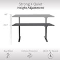 thumbnail image 5 of VIVO Electric 60" x 30" Desk, Full Pad, Black Hidden Cable Tabletop, Black Frame, 5 of 8