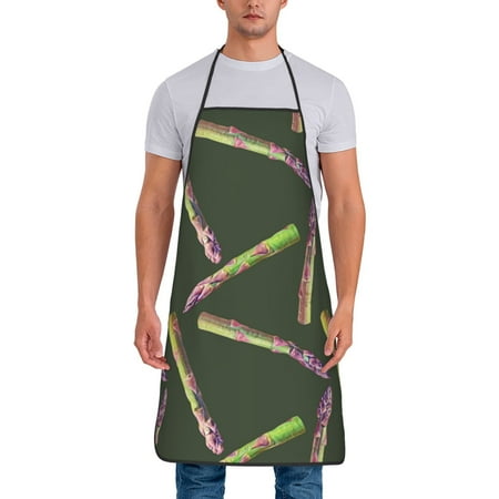 

Apron for Men Women colorful Asparagus Waterproof Chef Kitchen Baking Apron with Long Ties Aprons for Cooking Baking and Gardening Kitchen Collection