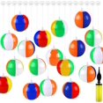 thumbnail image 1 of SHIQI-36 Pieces Mini Beach Balls Bulk 4.7 Inch Inflatable Beach Ball Decorations Small Rainbow Beach Balls with Hanging Rope Hooks Inflator for Beach Pool Toys Hawaiian Summer Birthday Party Decor, 1 of 4