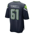 thumbnail image 3 of Men's Nike Jalen Sundell  College Navy Seattle Seahawks  Game Jersey, 3 of 6