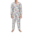 thumbnail image 3 of Salouo Bulldog Print Button-Front Long Sleeve Pajama Set for Men, Soft 2Pjs Men's Long Sleeve Sleepwear-Large, 3 of 7