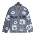 thumbnail image 5 of Chaqueta vaquera holgada con estampado de kapok de Denim Tears, chaqueta vaquera lavada del mismo estilo para hombres y mujeres viejosbebe azul, 5 of 5