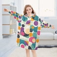 thumbnail image 5 of FORMRS Wearable Blanket Hoodie with Sleeves for Kids Cozy Flannel Sweatshirt, Green Geometric, 5 of 7