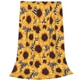 thumbnail image 2 of Balery Artistic Zebra Print Sunflower Manta de Felpa Suave y Acogedora – Cobija de Franela Aterciopelada para Cama, Lavable y Cálida para Sofá, Mascotas, Transpirable-50"x40", 2 of 7