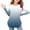 Blue, variant on Long Sleeve Side Slit Tunic Tee for Girls Soft Casual Print Shirt