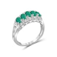 thumbnail image 2 of 1.15 Carat Emerald Gemstone and 1/20 Carat White Diamond Ring, 2 of 4