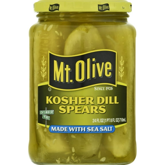 Mt. Olive Kosher Dill Spear Pickles with Sea Salt - 24 fl oz jar