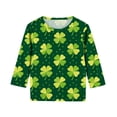 thumbnail image 6 of Shirts for Girls 2026 St. Patrick's Day Graphic Tees Crewneck Casual 3/4 Sleeve T Shirt Kids Clothes Girls Size 3-14, 6 of 6