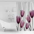 thumbnail image 4 of Rose Red Flower Shower Curtains for Bathroom Waterproof Fabric Bath Curtains Decor Bath Tub Curtain Vintage Tulip Spring Pastoral Floral Decorative Shower Curtain Sets with 12 Hooks, 72x72 Inch, 4 of 6