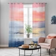 thumbnail image 5 of Pink Blue Ombre Kitchen Curtains 96 Inch Length, Oil Painting Modern Abstract Grommet Top Bedroom Living Room Curtains, Light Filtering Cafe Curtain Drapes 2 Panels Set 104''x96'', 5 of 9