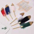 thumbnail image 3 of Quill Pen Durable Elegant Smooth Ink Flow Comfortable Writing Feather Ballpoint Pen for Home Office School, 3 of 8