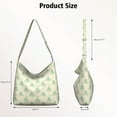 thumbnail image 4 of Stylish Cartoon Frog & Mushroom Pattern Tote Bag | Large Capacity Minimalist Handbag for Work, College | Adjustable Strap Crossbody Sling, 4 of 5