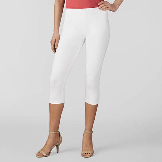K. Jordan K. Jordan Women's Everyday Capri Leggings In White Medium