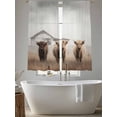 thumbnail image 5 of Highland Cows Sheer Curtains 2 Panels Set Retro Farmhouse Animals Fence Barn Sheer Window Curtains Light Filtering Rod Pocket Voile Drapes for Bedroom Living Room 52"x63", 5 of 9