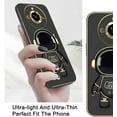 thumbnail image 3 of Compatible with Realme 11 Pro Plus Case for Women Men, Ultra Soft Realme 11 Pro Plus Phone Case with Stand Silicone TPU Plating Cute Astronaut Pattern Cases Cover (Black), 3 of 12