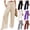 Khaki, variant on longantii Palazzo Pants for Women High Waist Wide Leg Linen Pants Casual Baggy Lounge Pant 2026 Spring Summer Vacation Trousers with Pocket Black L