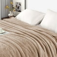 thumbnail image 4 of Exclusivo Mezcla Fuzzy Fleece King Size Bed Blanket, Lightweight Fluffy Solid Velvet King Blankets, 90x104 Inches, Camel, 4 of 11