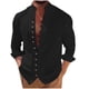 thumbnail image 2 of pstuiky camisas de manga larga para hombre, Camisa informal de moda para hombre, con cuello en V y mangas cortas, transpirable y con botones. Tops de talla grande para hombre xl, 2 of 6