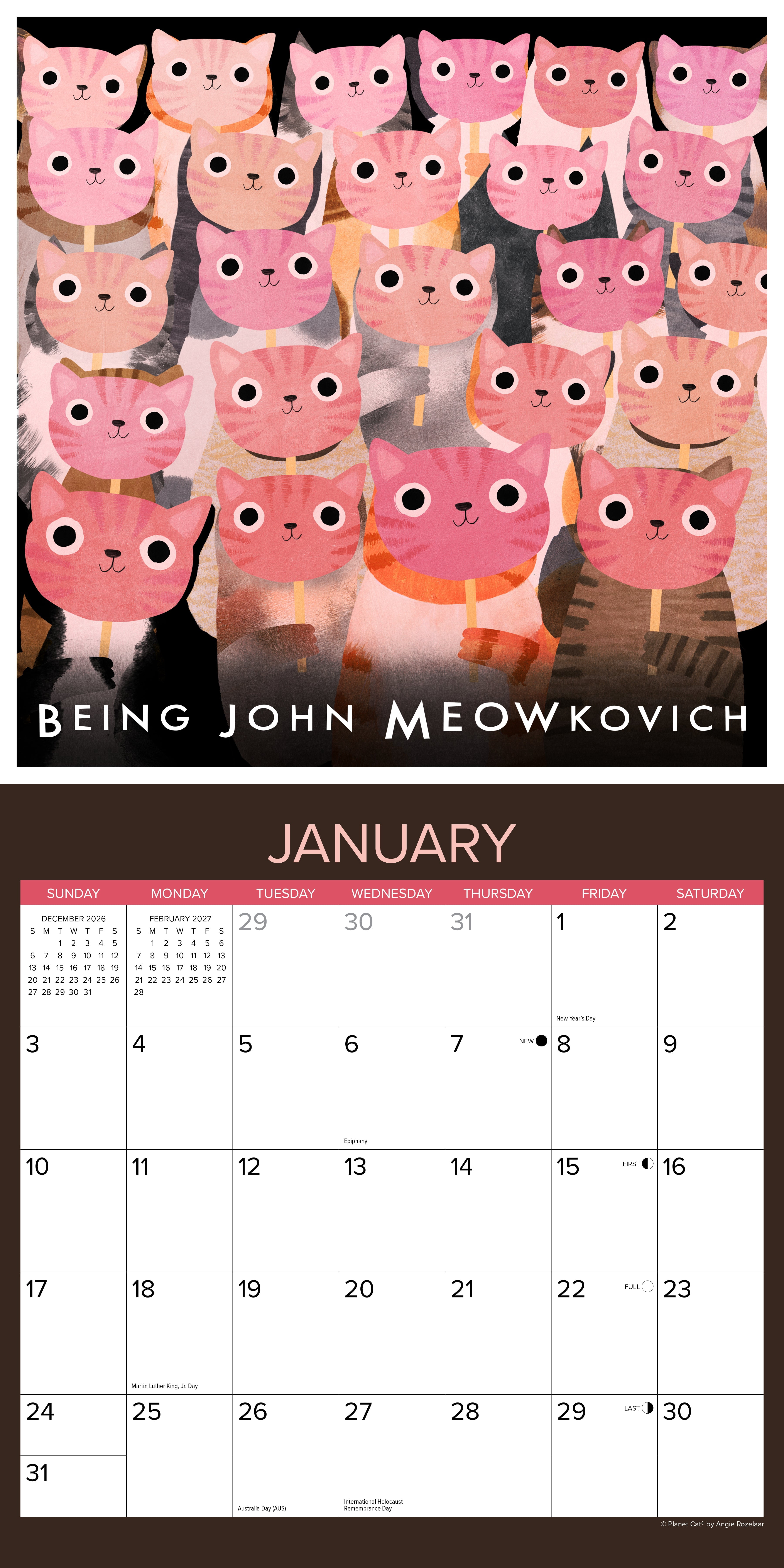 Willow Creek Press, Mewvie Cats 2027 Wall Calendar