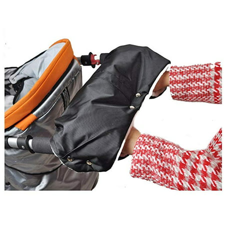 Baby Stroller Hand Muff, Winter Thick Plush Warm Gloves Kids Infant Waterproof Windproof Pram Handlebar Cover Mitten Bunting Bag Jogger Stroller Accessory for Parents and (Best Stroller Bunting Bag)