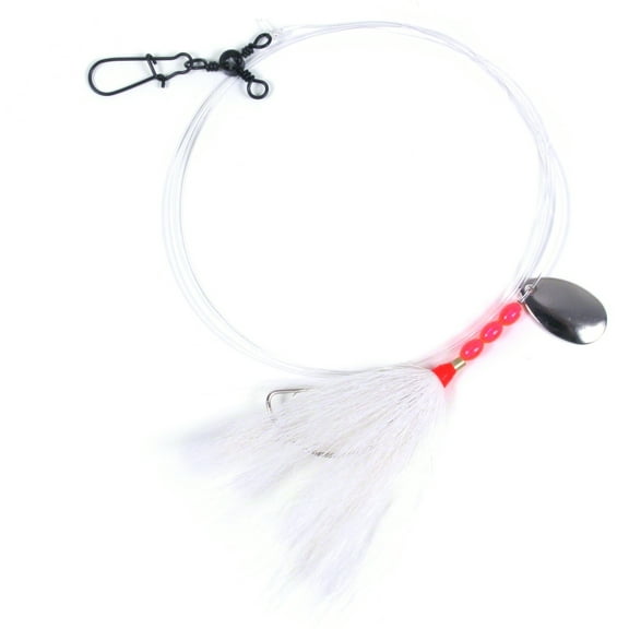 Sea Striker Bucktail Fluke Rig 2/0 Wide Gap Spinner 3Way White Bucktail