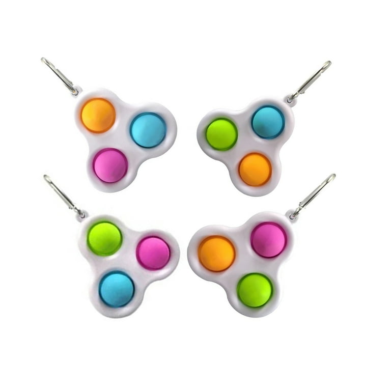 Zummy 2 Pack Three Button Pop Sensory Keychain Toy Orange Green Pink and Green Pink Blue Kids Unisex Size 8cm 8 cm Multicolor