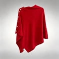 thumbnail image 4 of Gamivast Women's Poncho Cape Shawl Button Side Asymmetrical Wrap Soft Knit Cloak Sweater Capelet Cozy Layering Outerwear for Fall Winter Travel Casual Daily Wear, 4 of 4